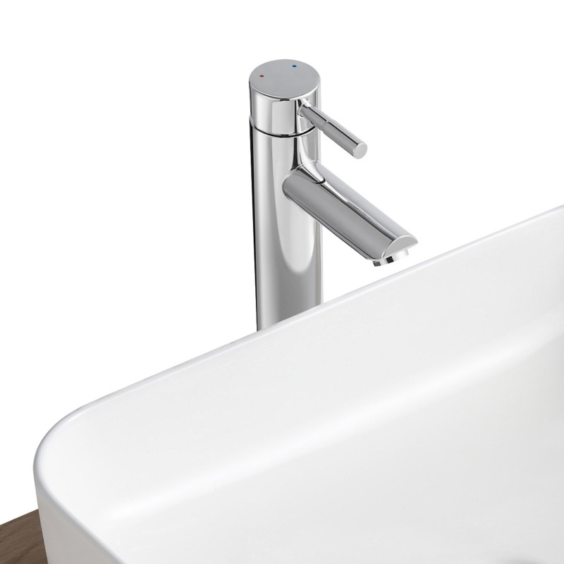 Robinet salle de bain mitigeur de lavabo bas chromé anticalcaire vidage  inclus TBD