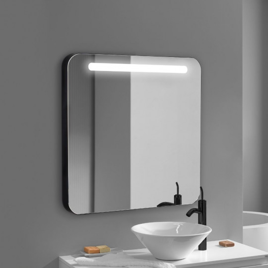 LED Lumière miroir de salle de bain 50cm, 10W, IP44 étanche Applique murale  de salle de bain 180 ° rotative, Lumière miroir de salle de bain moderne,  blanc chaud 3000K, Schwarz [Ene