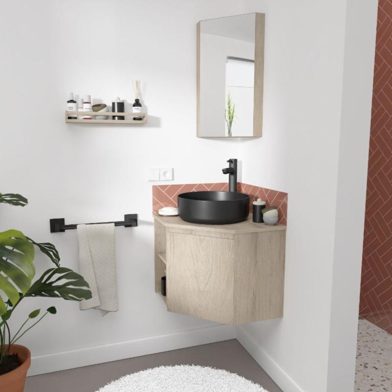 Douche italienne très tendance avec ensemble meuble vasque et colonne  design - Avéo Styles & Travaux