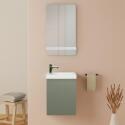 Ensemble meuble lave-mains LISA vert + miroir