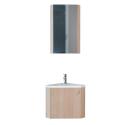 Ensemble meuble lave-mains d'angle décor chêne + Armoire miroir