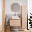 Ensemble meuble simple vasque 60 cm + vasque COMA + robinet TAP + miroir EMA + colonne SORRENTO