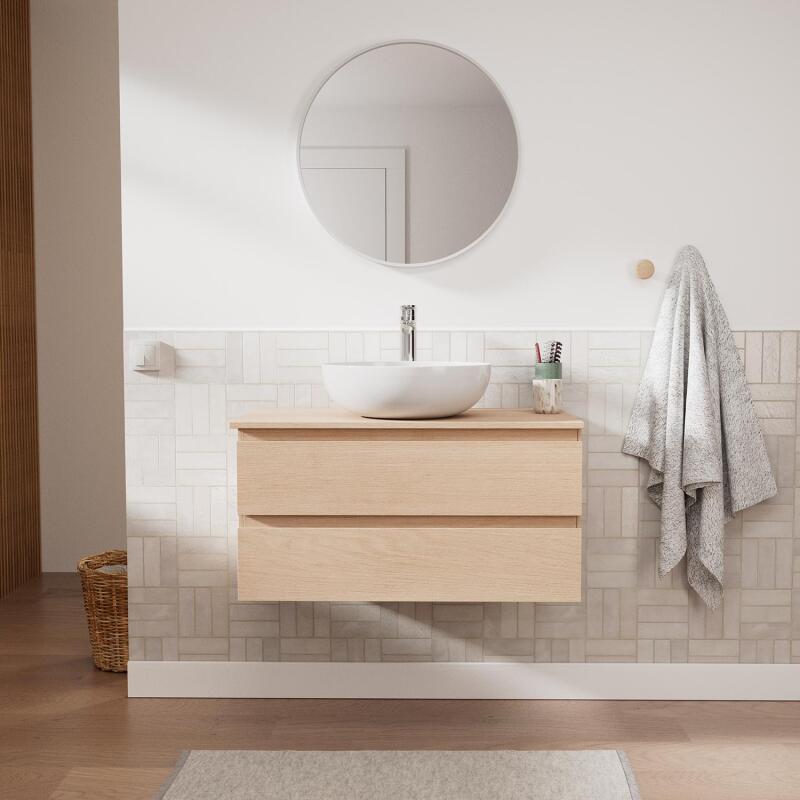 Ensemble meuble simple vasque 80 cm + vasque SACHA + robinet TAP