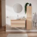 Ensemble meuble simple vasque 80 cm + vasque SADDY + robinet ROB + miroir LYA