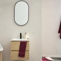 Ensemble meuble simple vasque 45 cm + robinet GRIFO + Miroir PEPPER