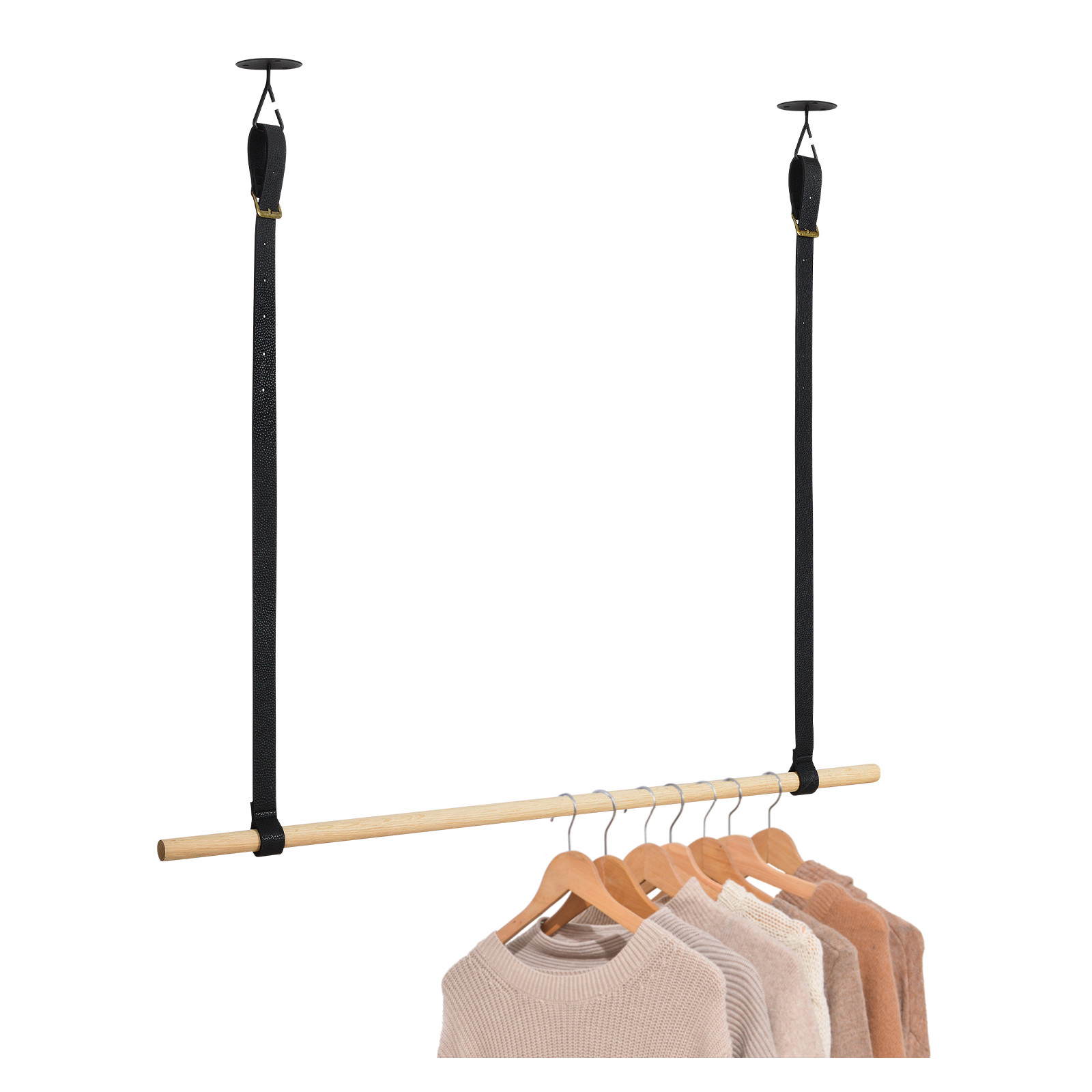 Kit penderie suspendue industriel - barre portant dressing sous plafond  avec corde et poulie 1 m - lano - Conforama