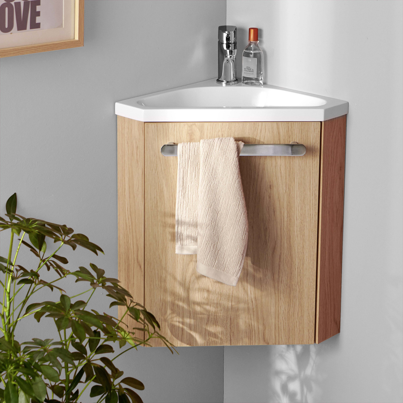 Lave-mains d'angle design bois et noir  Lavabo d angle, Meuble lave main  wc, Petit lavabo